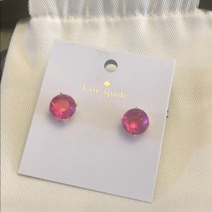 KSpade fuchsia gumdrop pierced studs earrings NEW
